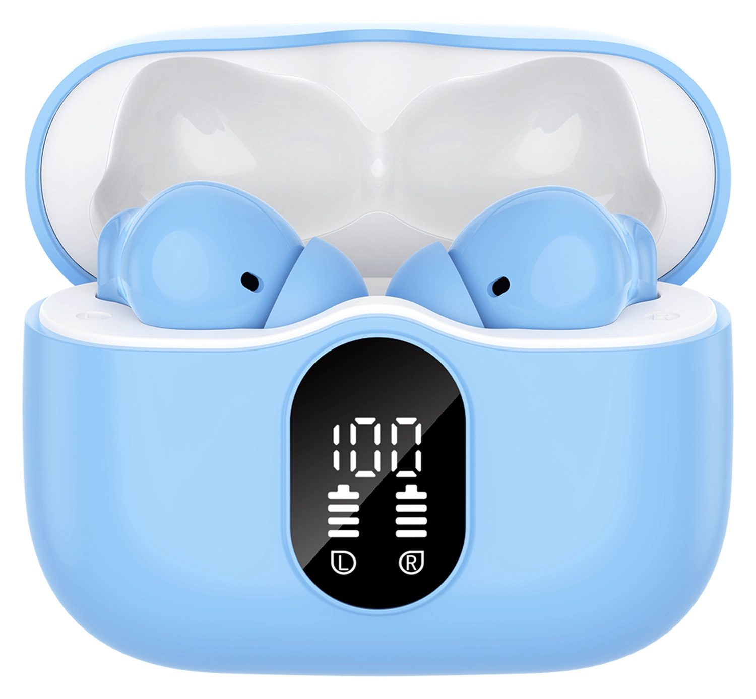 SBG Draadloze Oordopjes Noise Cancelling Bluetooth met Display Licht Blauw afbeelding 11