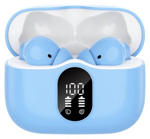 SBG Draadloze Oordopjes Noise Cancelling Bluetooth met Display Licht Blauw afbeelding 11