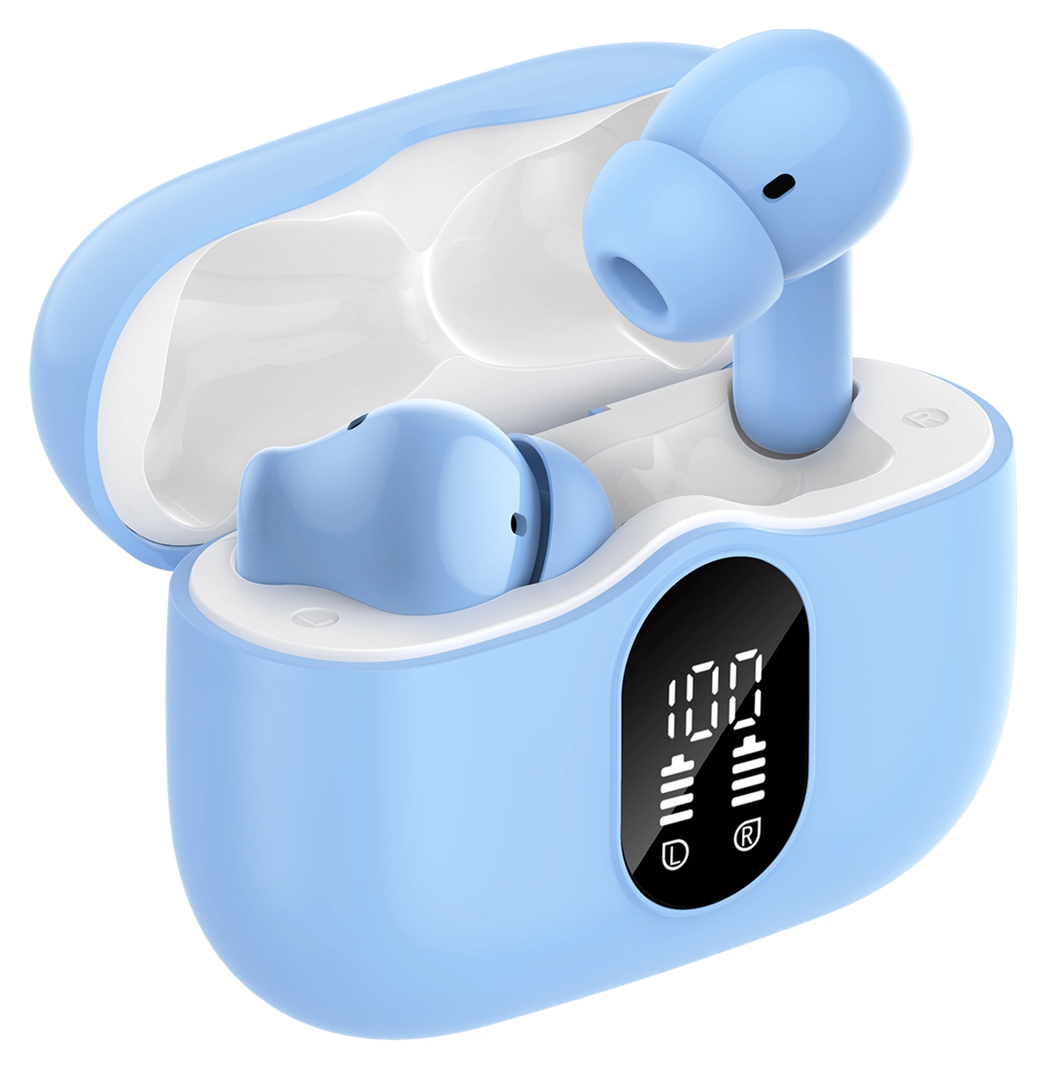 SBG Draadloze Oordopjes Noise Cancelling Bluetooth met Display Licht Blauw afbeelding 12