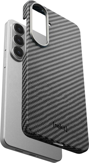 NEKIT Fiber Samsung Galaxy S26 Plus Hoesje MagSafe / Qi2 Kevlar Dun Zwart afbeelding 17