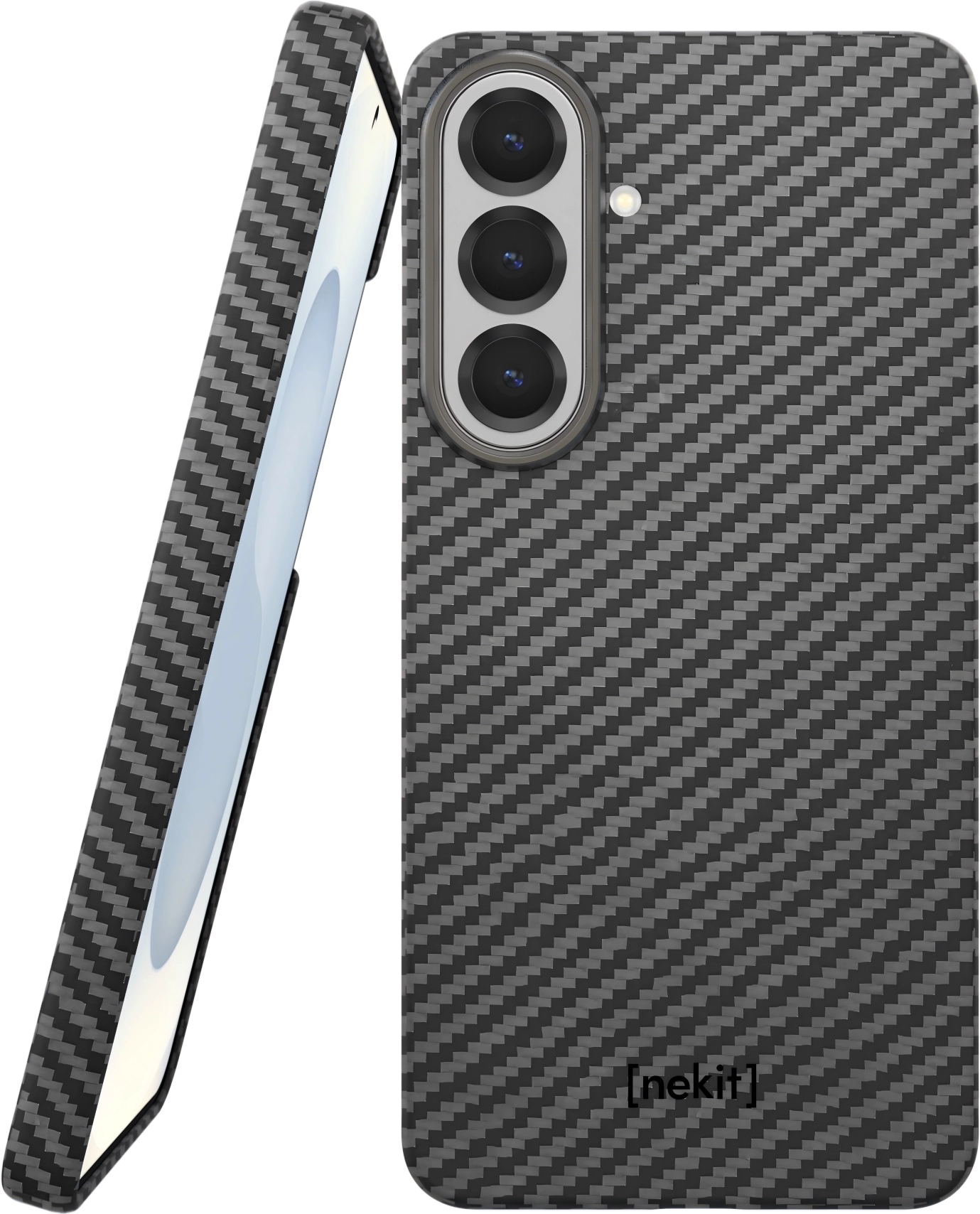 NEKIT Fiber Samsung Galaxy S26 Plus Hoesje MagSafe / Qi2 Kevlar Dun Zwart afbeelding 1