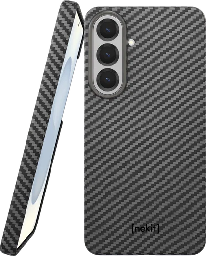 NEKIT Fiber Samsung Galaxy S26 Plus Hoesje MagSafe / Qi2 Kevlar Dun Zwart afbeelding 1