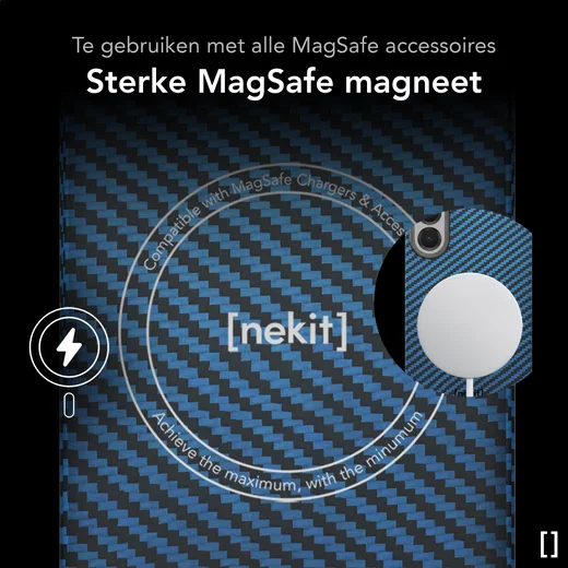 NEKIT Fiber Samsung Galaxy S26 Plus Hoesje MagSafe / Qi2 Kevlar Dun Blauw afbeelding 7