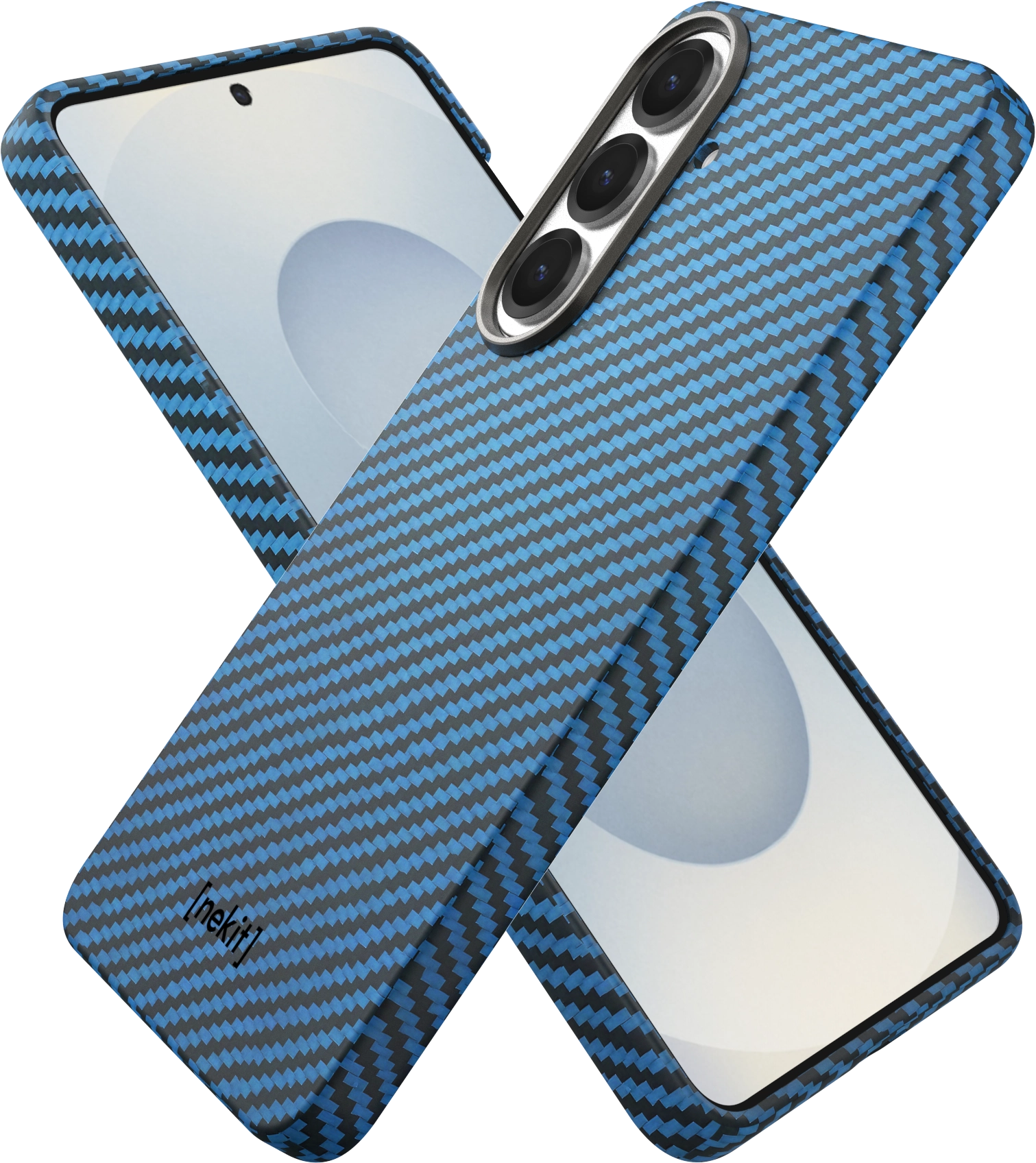 NEKIT Fiber Samsung Galaxy S26 Plus Hoesje MagSafe / Qi2 Kevlar Dun Blauw afbeelding 14