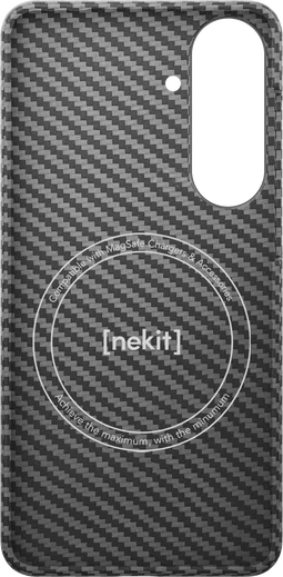 NEKIT Fiber Samsung Galaxy S26 Hoesje MagSafe / Qi2 Kevlar Back Cover Dun Zwart afbeelding 12