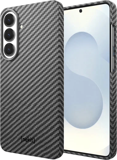 NEKIT Fiber Samsung Galaxy S26 Hoesje MagSafe / Qi2 Kevlar Back Cover Dun Zwart afbeelding 2