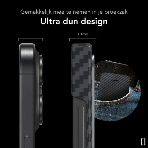 NEKIT Fiber Samsung Galaxy S26 Hoesje MagSafe / Qi2 Kevlar Back Cover Dun Zwart afbeelding 5