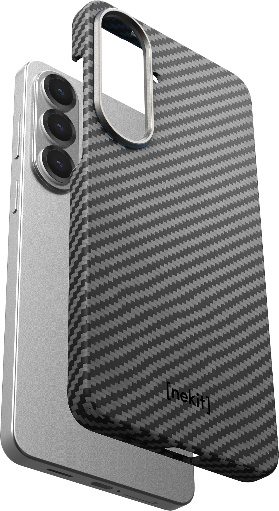 NEKIT Fiber Samsung Galaxy S26 Hoesje MagSafe / Qi2 Kevlar Back Cover Dun Zwart afbeelding 17