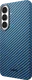 NEKIT Fiber Samsung Galaxy S26 Hoesje MagSafe / Qi2 Kevlar Back Cover Dun Blauw afbeelding 13