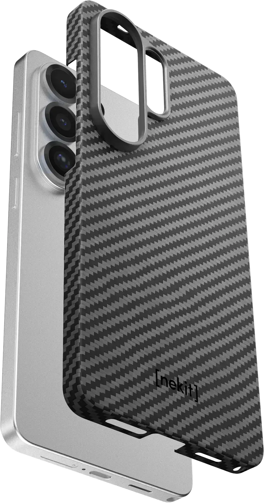 NEKIT Fiber Samsung Galaxy S26 Ultra Hoesje MagSafe / Qi2 Kevlar Dun Zwart afbeelding 14