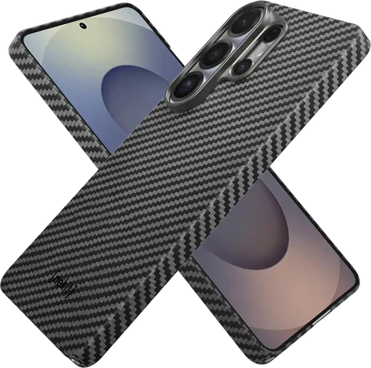 NEKIT Fiber Samsung Galaxy S26 Ultra Hoesje MagSafe / Qi2 Kevlar Dun Zwart afbeelding 15