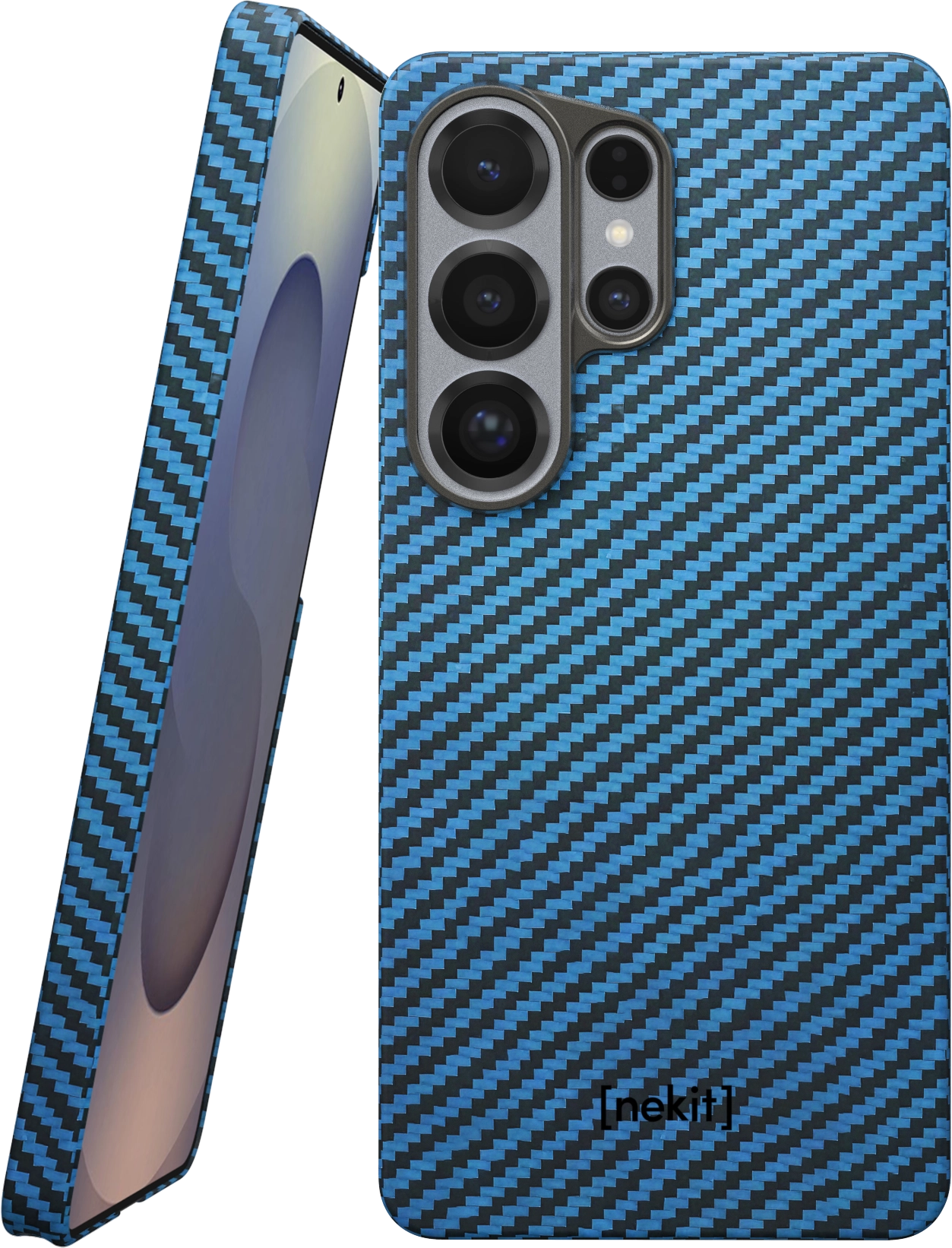 NEKIT Fiber Samsung Galaxy S26 Ultra Hoesje MagSafe / Qi2 Kevlar Dun Blauw afbeelding 1