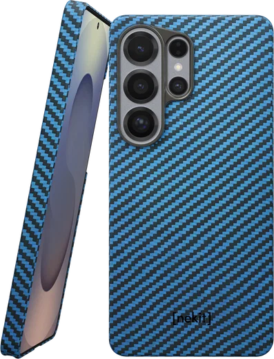 NEKIT Fiber Samsung Galaxy S26 Ultra Hoesje MagSafe / Qi2 Kevlar Dun Blauw afbeelding 1