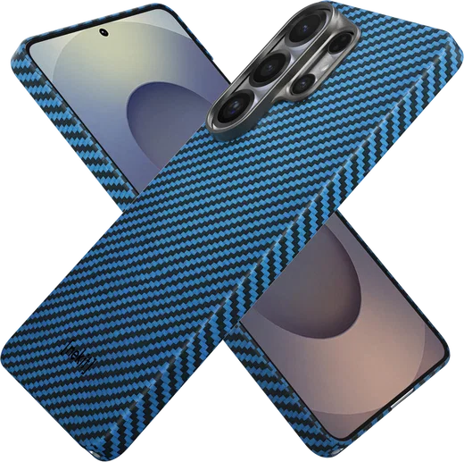 NEKIT Fiber Samsung Galaxy S26 Ultra Hoesje MagSafe / Qi2 Kevlar Dun Blauw afbeelding 11