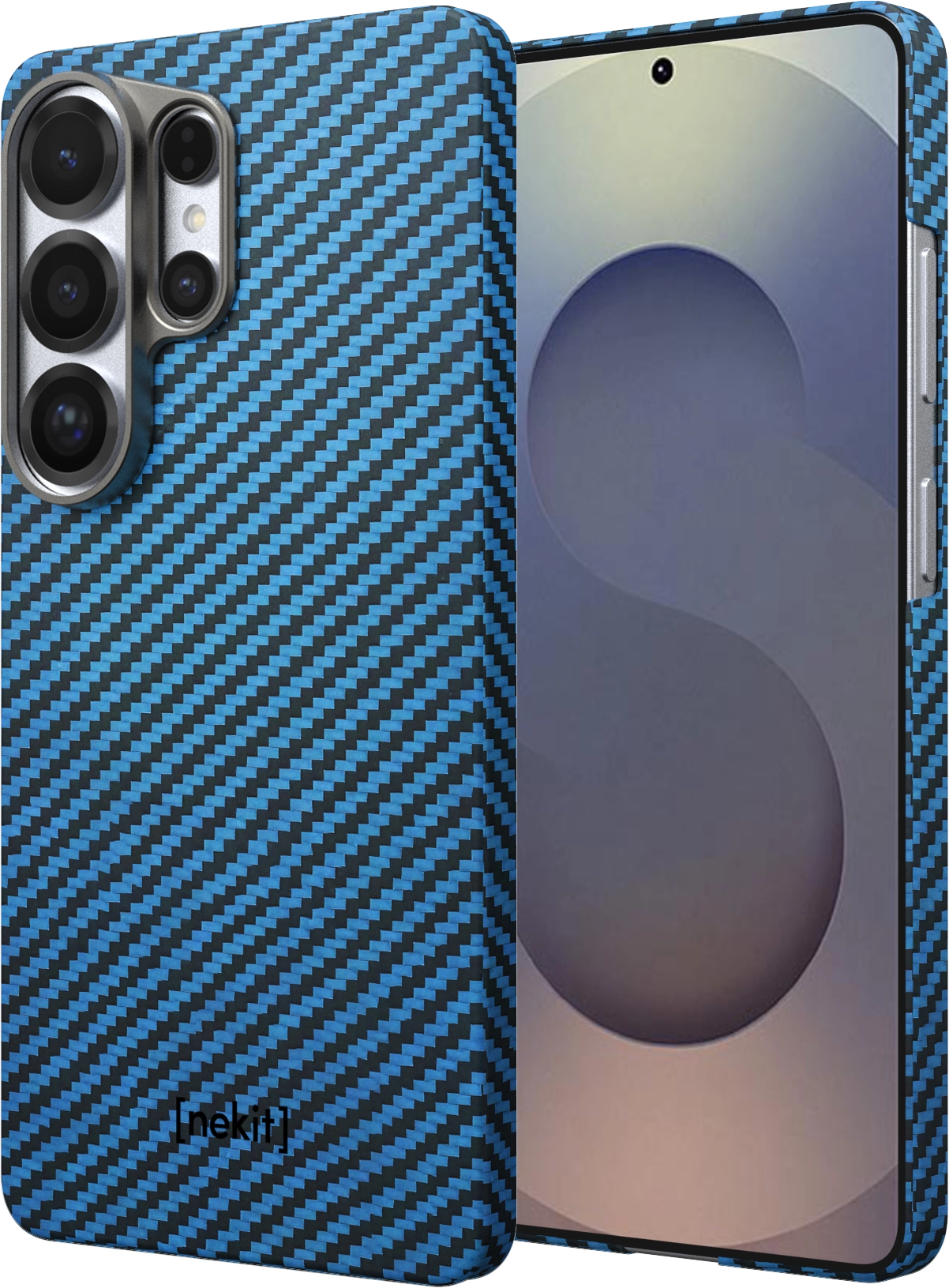 NEKIT Fiber Samsung Galaxy S26 Ultra Hoesje MagSafe / Qi2 Kevlar Dun Blauw afbeelding 2
