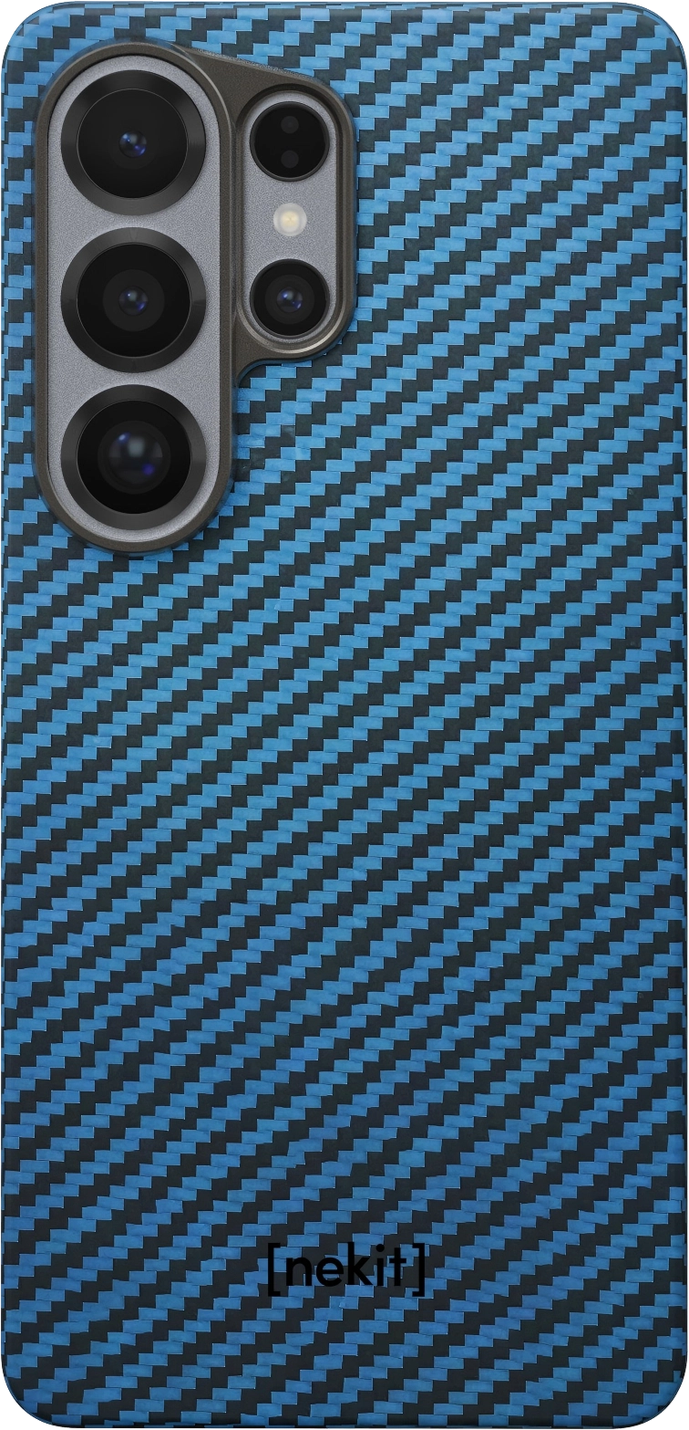 NEKIT Fiber Samsung Galaxy S26 Ultra Hoesje MagSafe / Qi2 Kevlar Dun Blauw afbeelding 13
