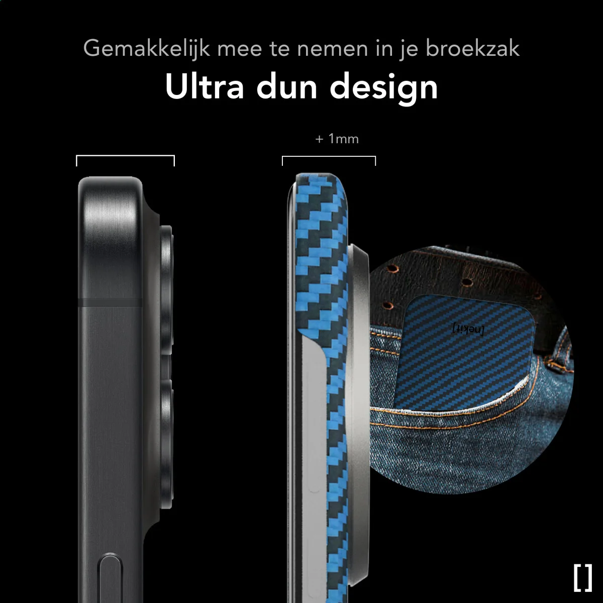 NEKIT Fiber Samsung Galaxy S26 Ultra Hoesje MagSafe / Qi2 Kevlar Dun Blauw afbeelding 5