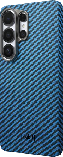 NEKIT Fiber Samsung Galaxy S26 Ultra Hoesje MagSafe / Qi2 Kevlar Dun Blauw afbeelding 15