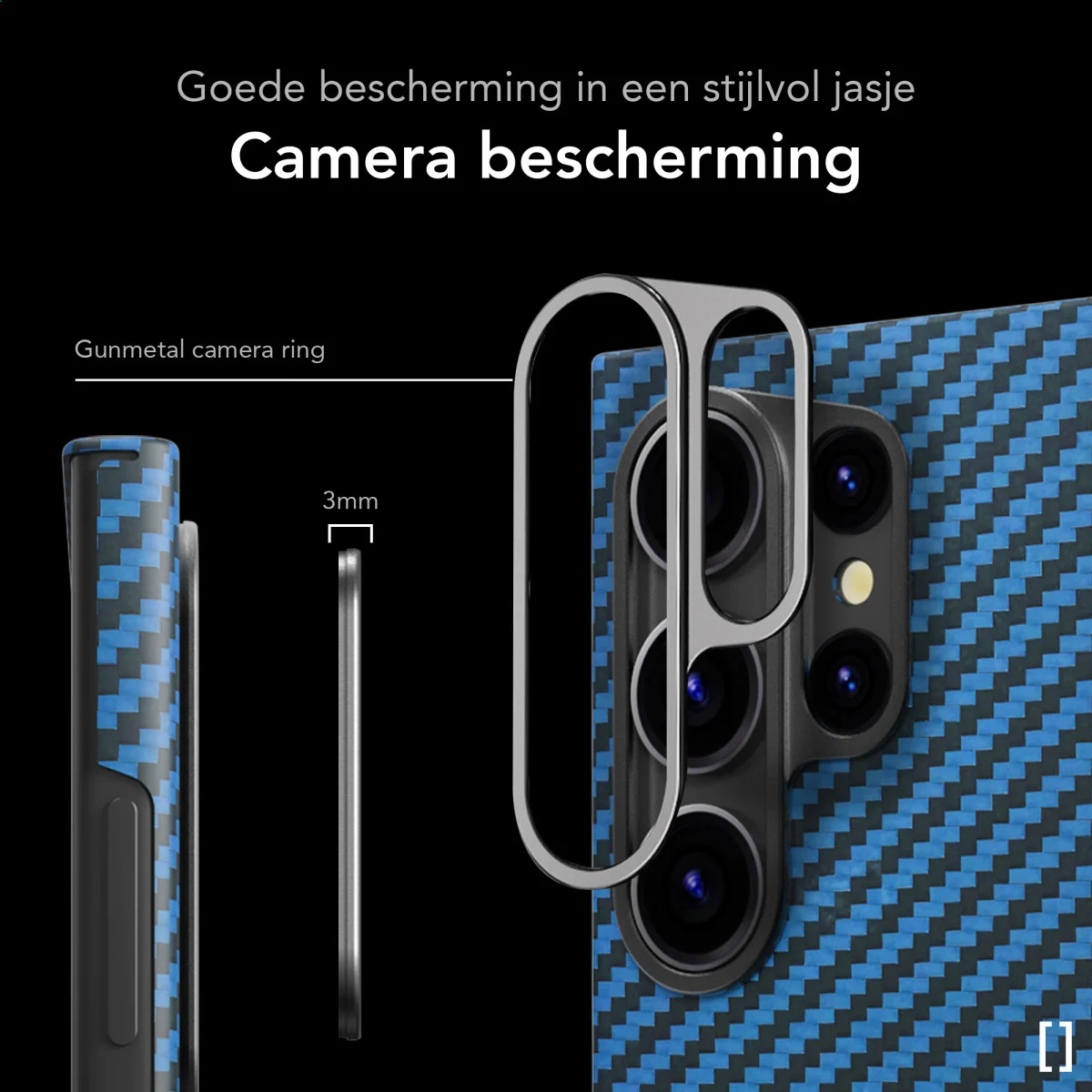 NEKIT Fiber Samsung Galaxy S26 Ultra Hoesje MagSafe / Qi2 Kevlar Dun Blauw afbeelding 4