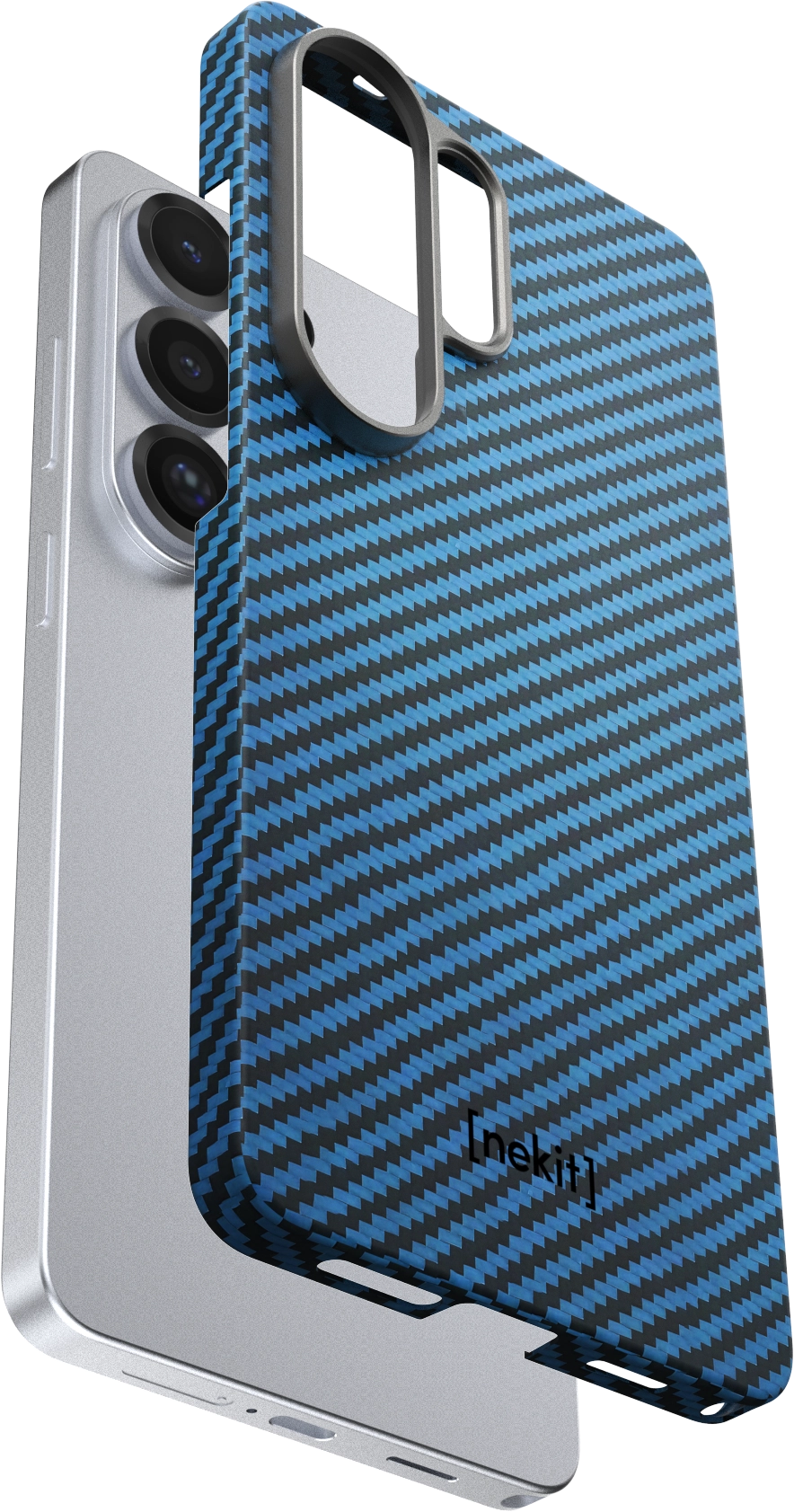 NEKIT Fiber Samsung Galaxy S26 Ultra Hoesje MagSafe / Qi2 Kevlar Dun Blauw afbeelding 12