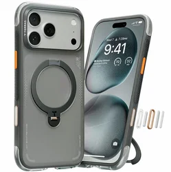 TORRAS Ostand Q3 Air Apple iPhone 17 Pro Hoesje MagSafe 360° Kickstand Zwart afbeelding
