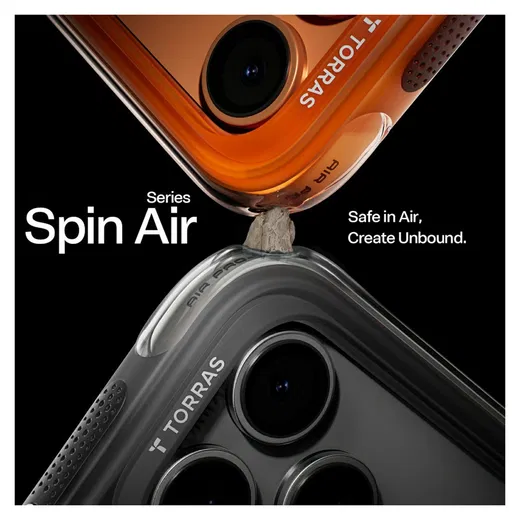 TORRAS Ostand Q3 Air Apple iPhone 17 Pro Hoesje MagSafe 360° Kickstand Zwart afbeelding 8