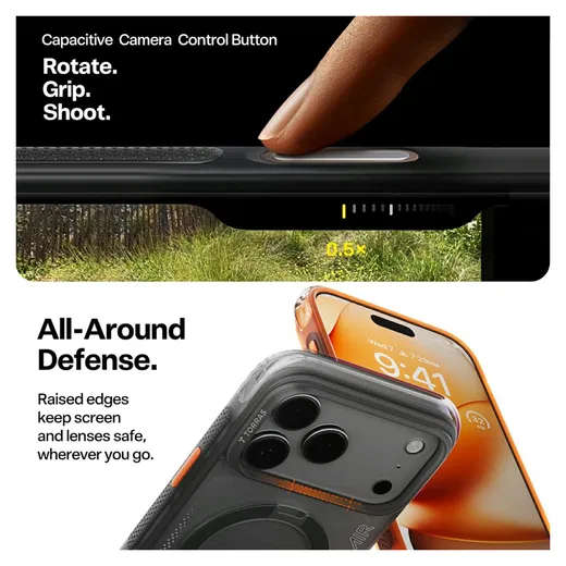 TORRAS Ostand Q3 Air iPhone 17 Pro Max Hoesje MagSafe 360° Kickstand Zwart afbeelding 6