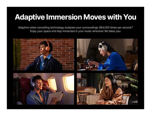 Baseus Inspire Noise Cancelling Draadloze Koptelefoon 100 Uur Batterij Wit afbeelding 9