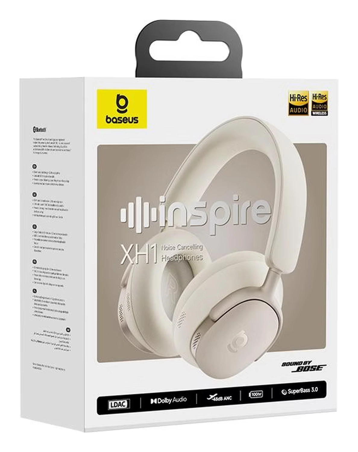 Baseus Inspire Noise Cancelling Draadloze Koptelefoon 100 Uur Batterij Wit afbeelding 16