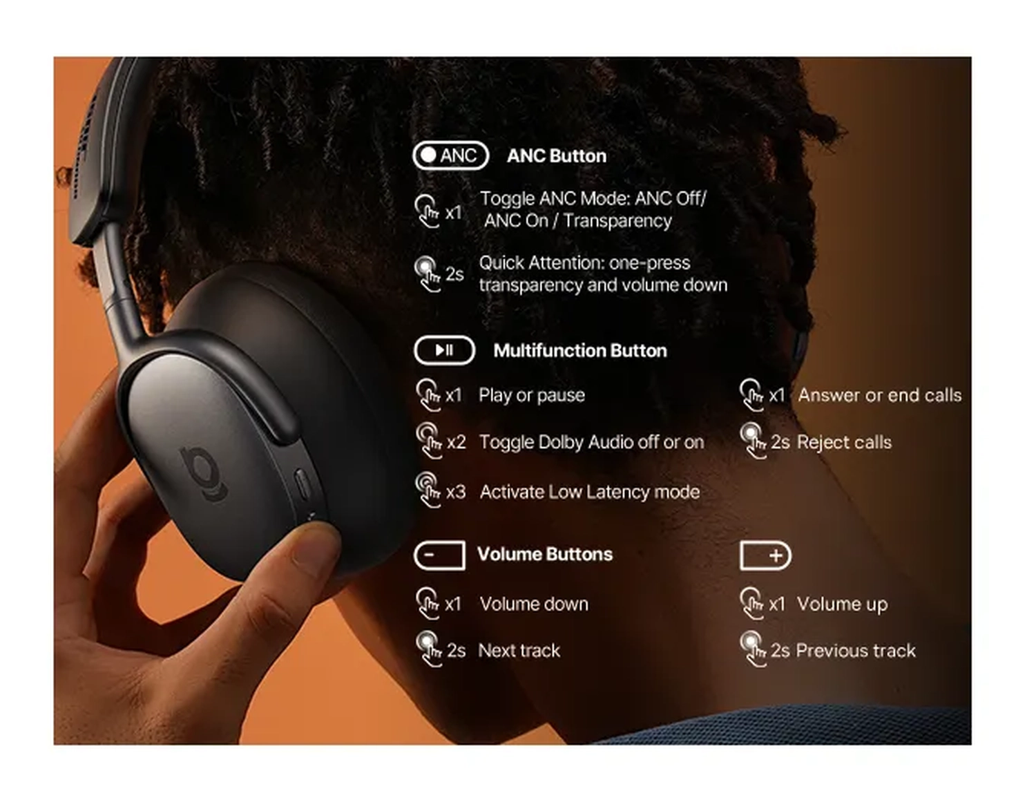 Baseus Inspire Noise Cancelling Draadloze Koptelefoon 100 Uur Batterij Wit afbeelding 7