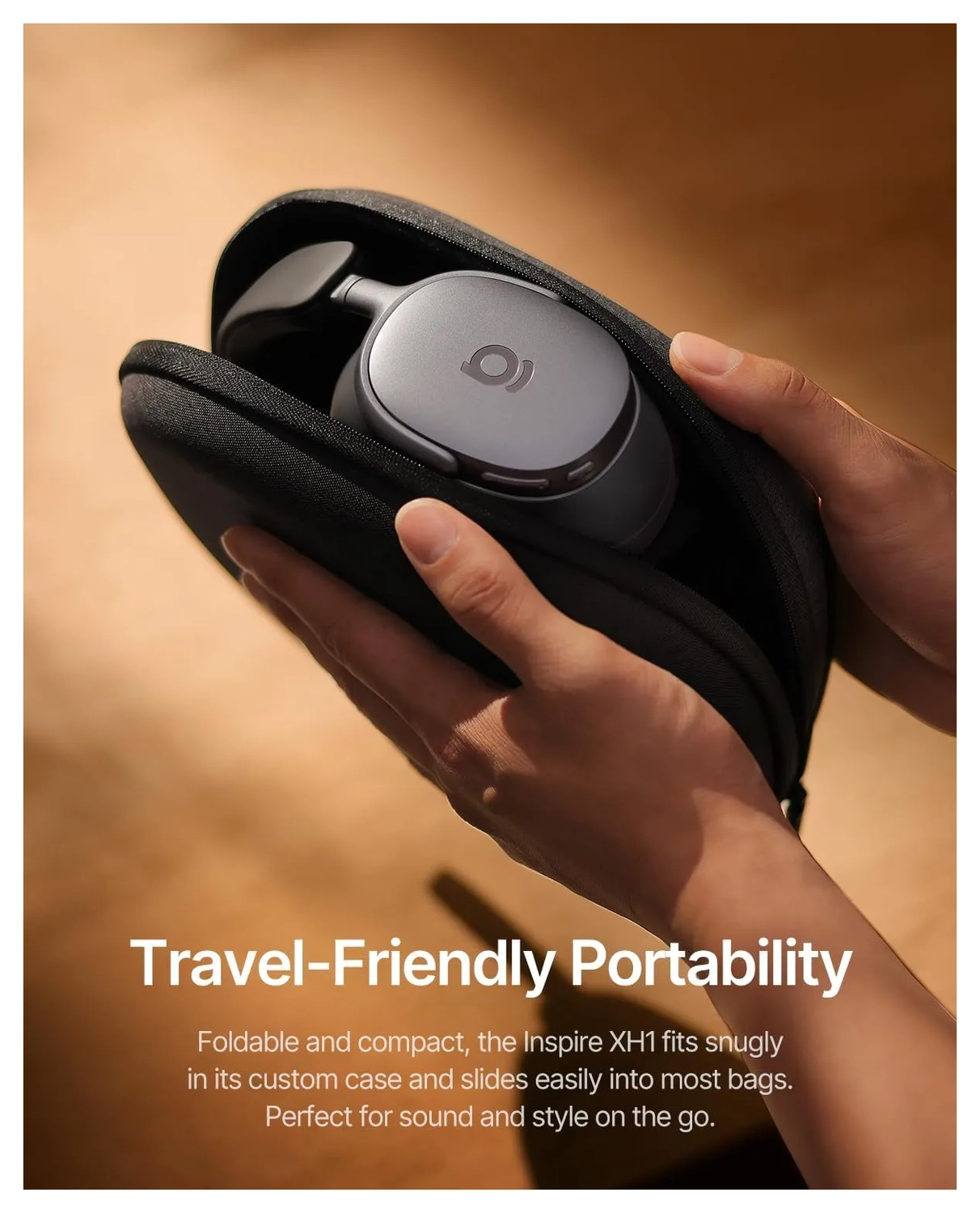 Baseus Inspire Noise Cancelling Draadloze Koptelefoon 100 Uur Batterij Zwart afbeelding 13