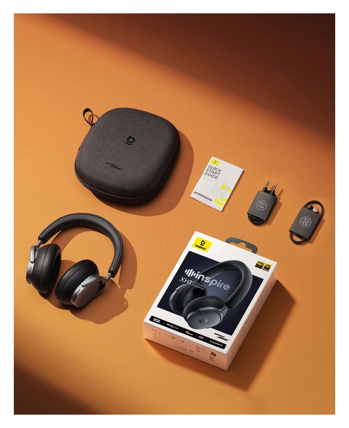 Baseus Inspire Noise Cancelling Draadloze Koptelefoon 100 Uur Batterij Zwart afbeelding 14
