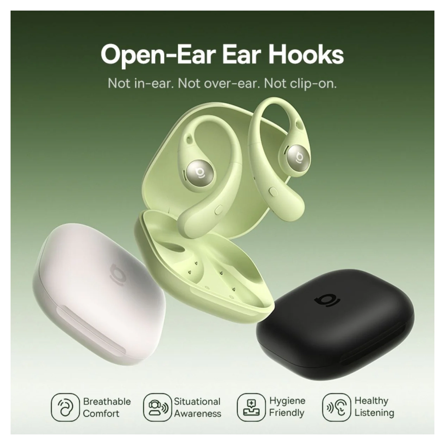 Baseus Eli Sport 2 Open-Ear True Wireless Earbuds Draadloze Oordopjes Zwart afbeelding 2