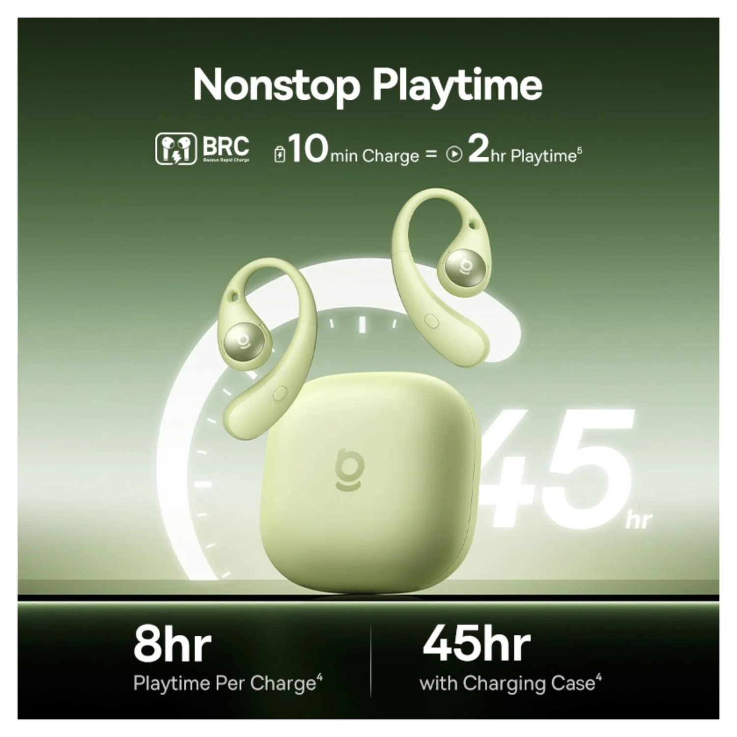 Baseus Eli Sport 2 Open-Ear True Wireless Earbuds Draadloze Oordopjes Groen afbeelding 4