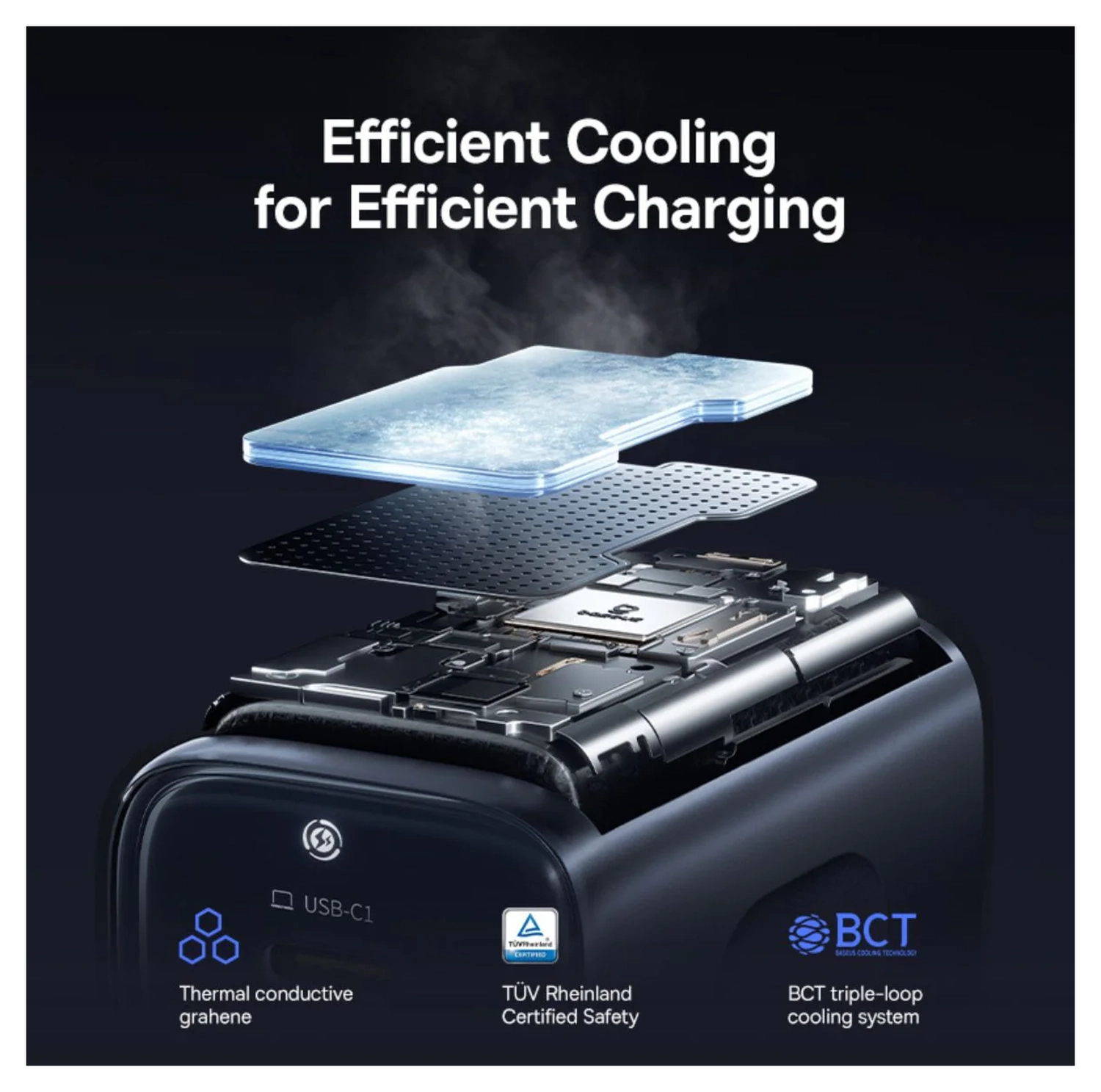 Baseus PicoGo AE11 67W USB-A/USB-C Snellader Fast Charge Zwart afbeelding 5