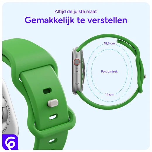 SBG Siliconen - Apple Watch Bandje - 1-11/SE - 38/40/41/42MM - Lichtgroen afbeelding 5