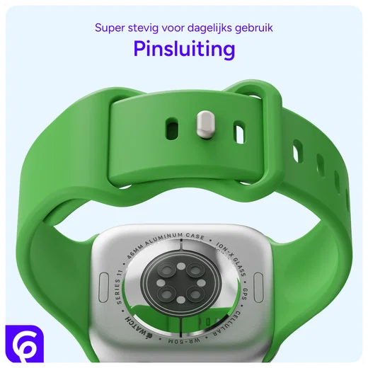 SBG Siliconen Apple Watch Band 1-11/SE/Ultra - 49/46/45/44/42MM - Lichtgroen afbeelding 3