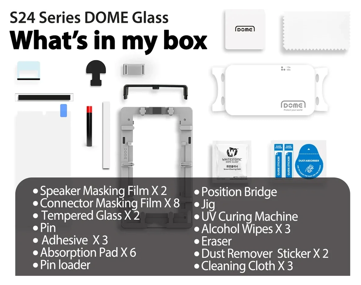 2x 2 pack Whitestone Dome Glass Galaxy S24 Ultra Screen Protector afbeelding 6
