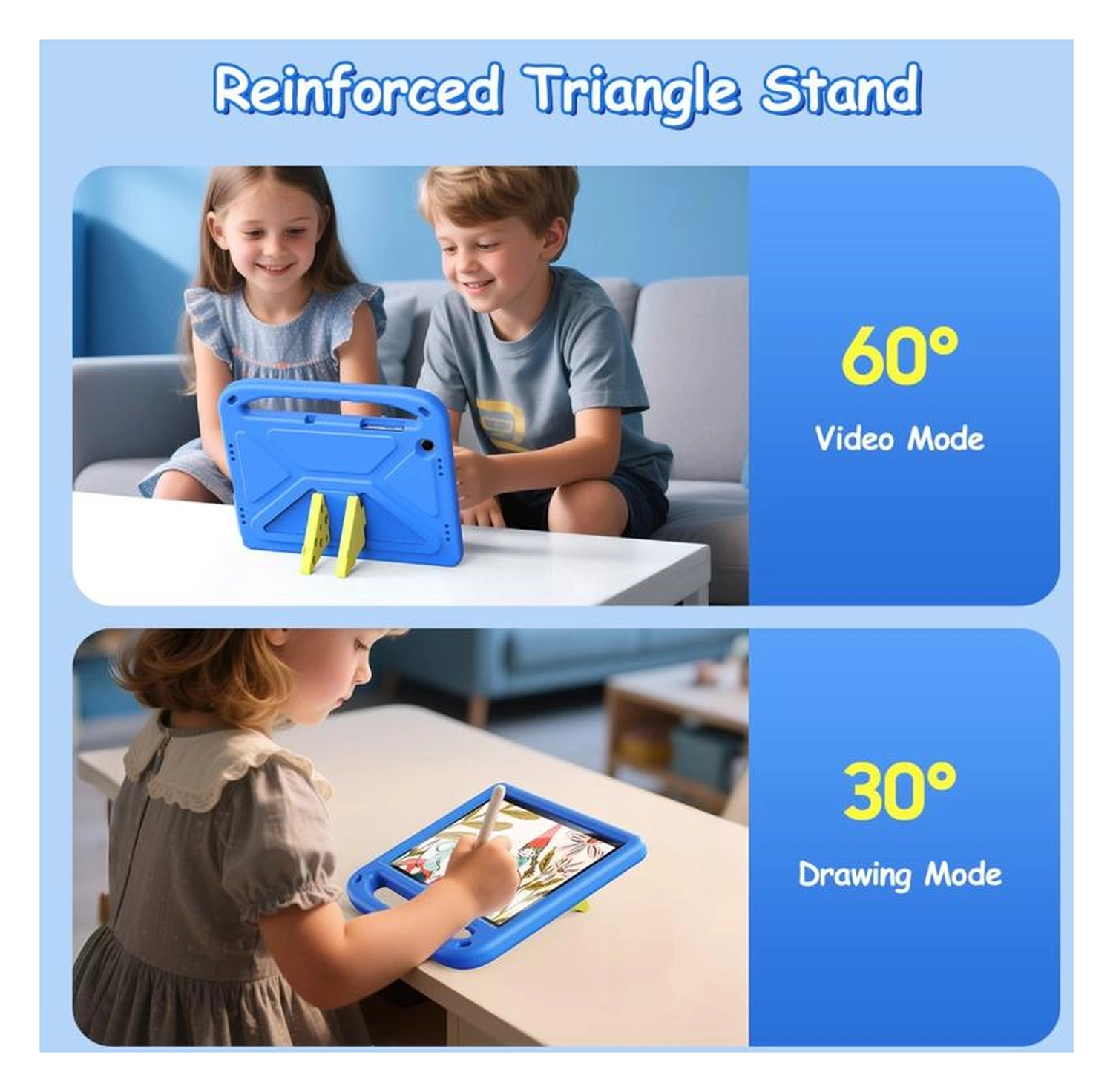 Dux Ducis PUFF Samsung Tab A11 Plus/A9 Plus Kinder Tablethoes met Handvat Blauw afbeelding 7