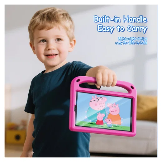 Dux Ducis PUFF Samsung Tab A11 / Tab A9 Kinder Tablethoes met Handvat Roze afbeelding 6