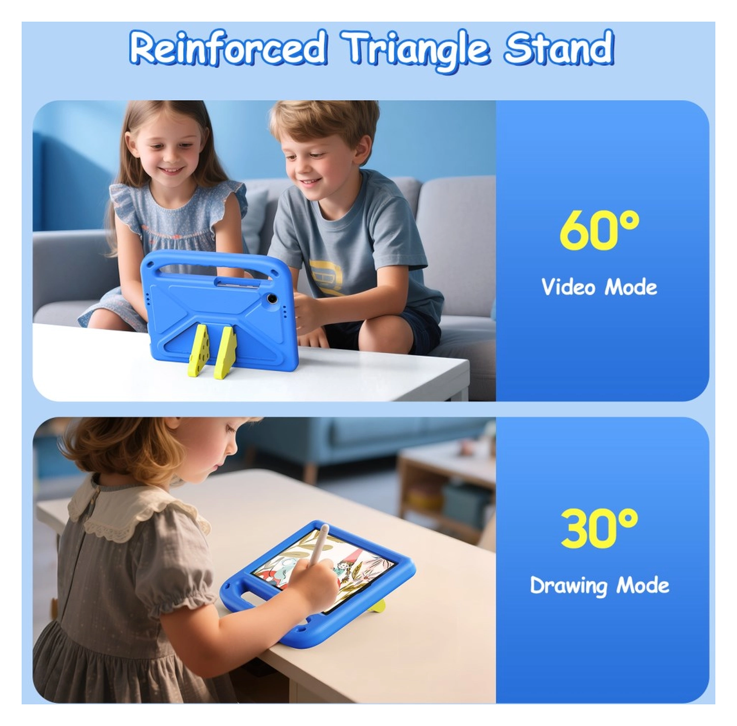 Dux Ducis PUFF Samsung Tab A11 / Tab A9 Kinder Tablethoes met Handvat Blauw afbeelding 7