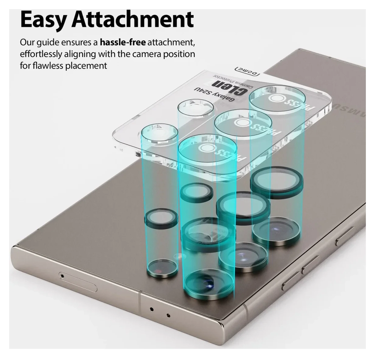 Whitestone Dome Glass + EZ Camera protector Galaxy S24 Ultra - 2 packs afbeelding 5