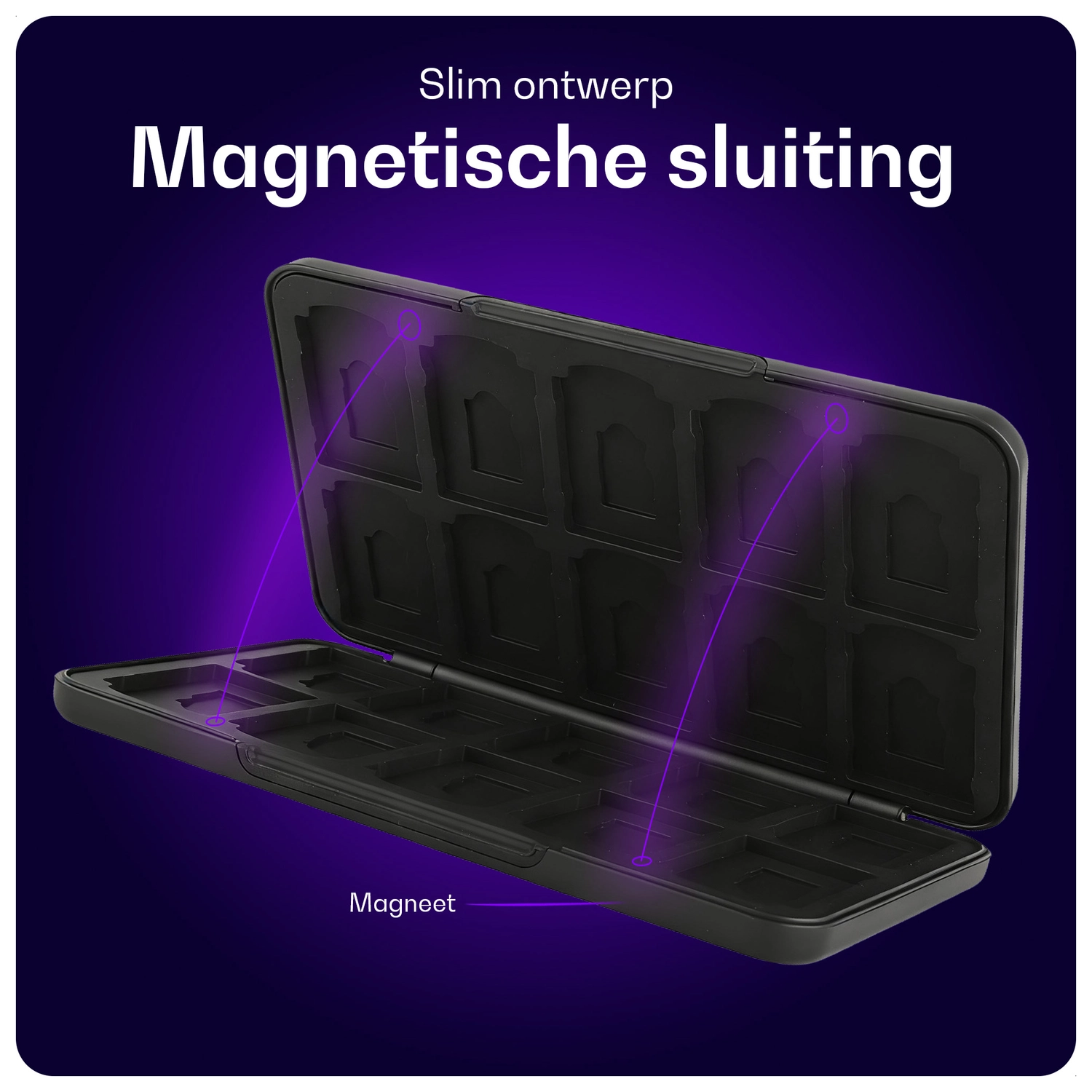Buddi Sorted Geheugenkaart Organizer 20 SD Kaarten & 20 Micro SD Kaarten Zwart afbeelding 5