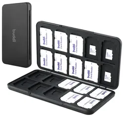 Buddi Sorted Geheugenkaart Organizer 20 SD Kaarten & 20 Micro SD Kaarten Zwart afbeelding