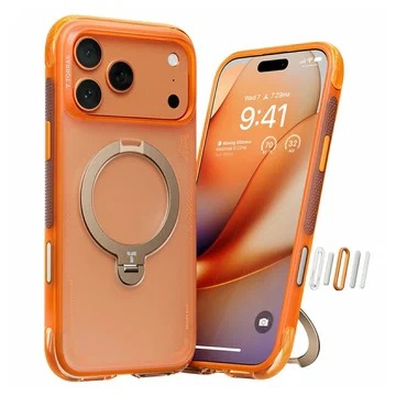 TORRAS Ostand Q3 Air Apple iPhone 17 Pro Hoesje MagSafe 360° Kickstand Oranje
