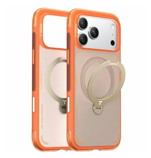 TORRAS Ostand Q3 Air Apple iPhone 17 Pro Hoesje MagSafe 360° Kickstand Oranje afbeelding 10