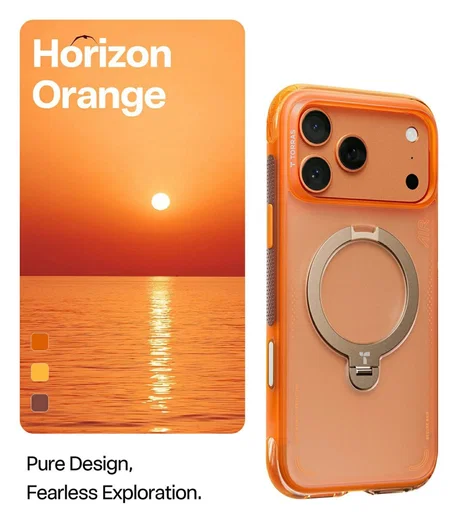 TORRAS Ostand Q3 Air Apple iPhone 17 Pro Hoesje MagSafe 360° Kickstand Oranje afbeelding 3