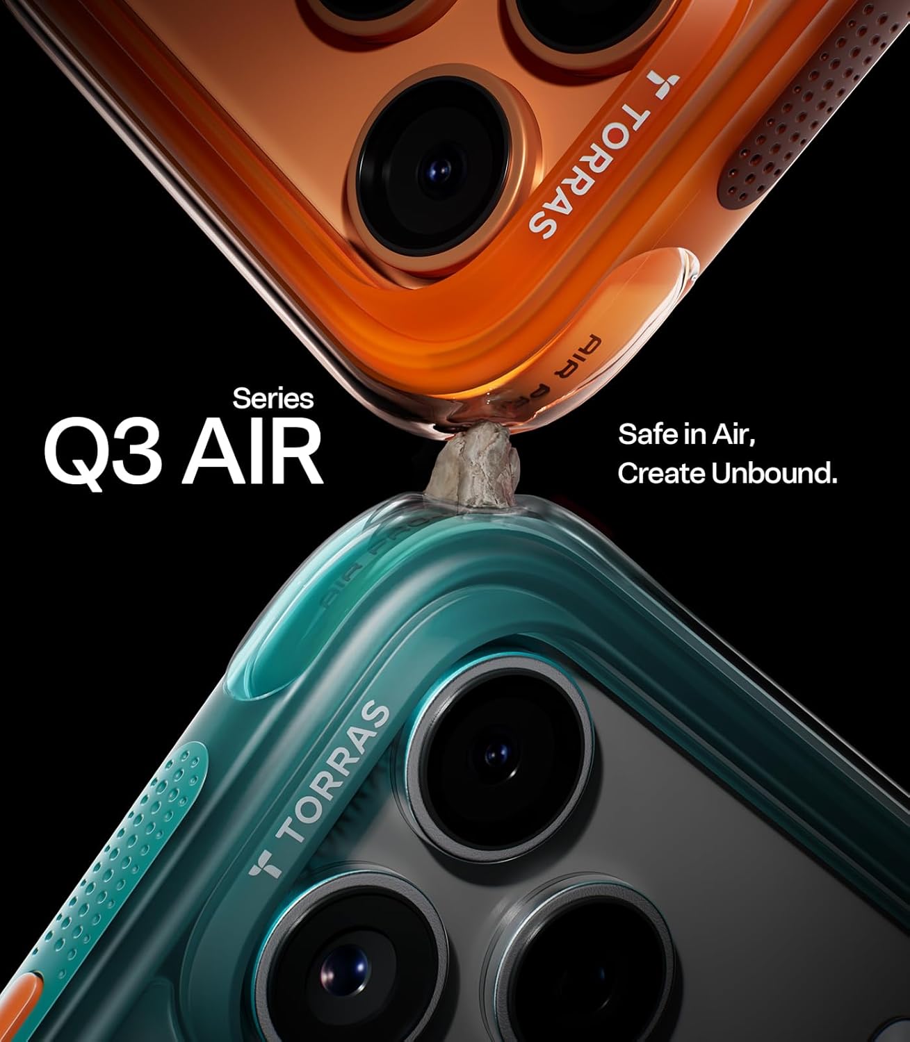 TORRAS Ostand Q3 Air Apple iPhone 17 Pro Hoesje MagSafe 360° Kickstand Oranje afbeelding 8