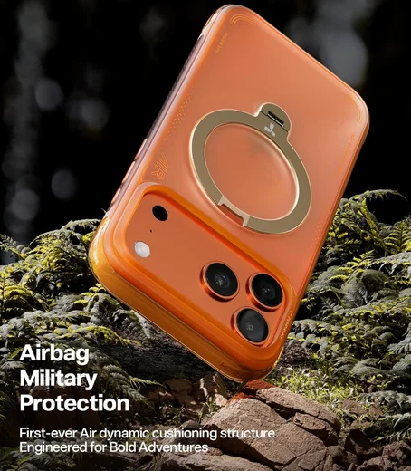 TORRAS Ostand Q3 Air Apple iPhone 17 Pro Hoesje MagSafe 360° Kickstand Oranje afbeelding 4