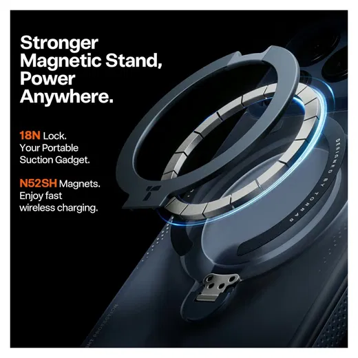 TORRAS Ostand Q3 Air iPhone 17 Pro Max Hoesje MagSafe 360° Kickstand Blauw afbeelding 6